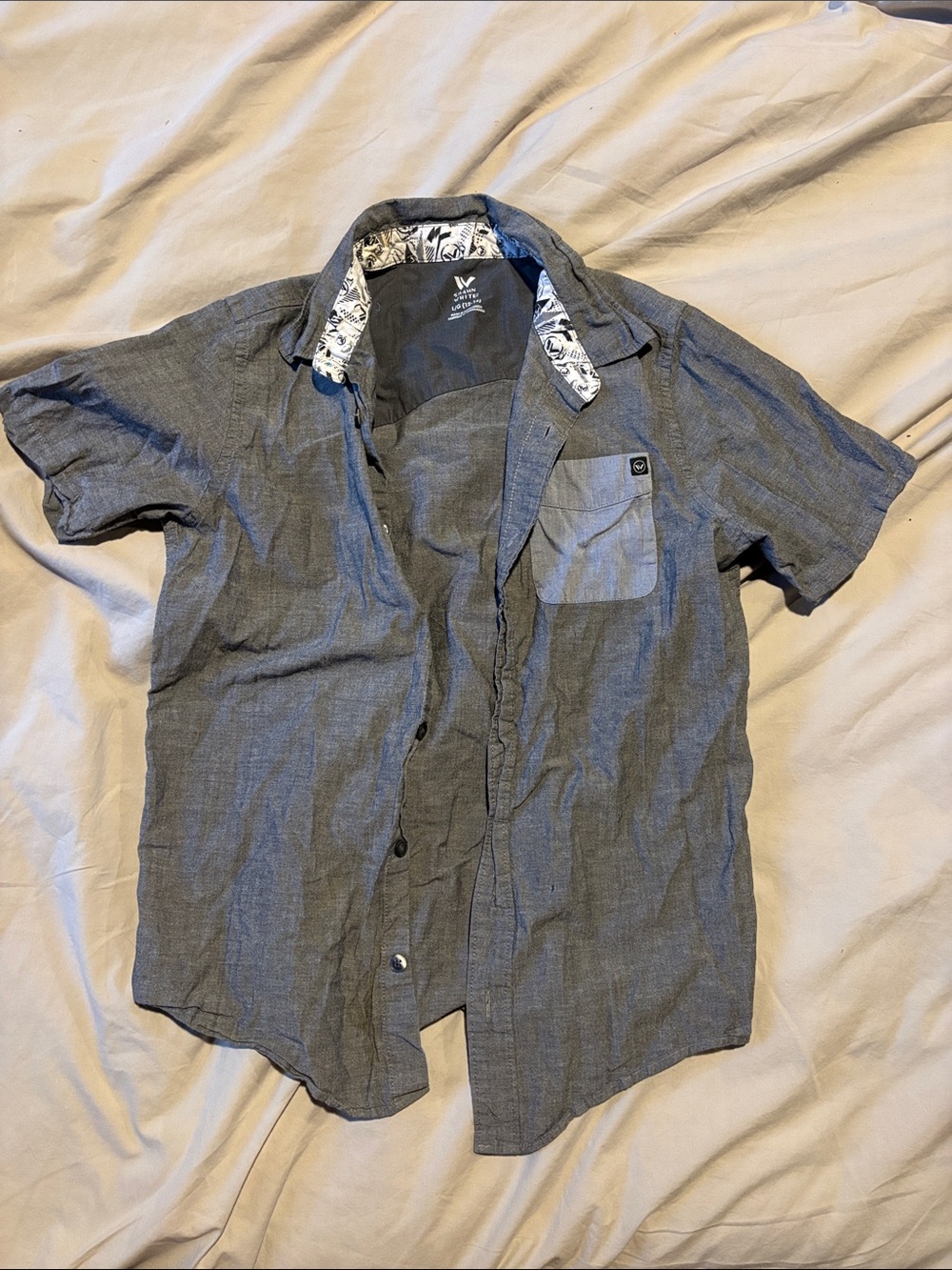 Shaun White Gray Short-Sleeve Button-Down Shirt